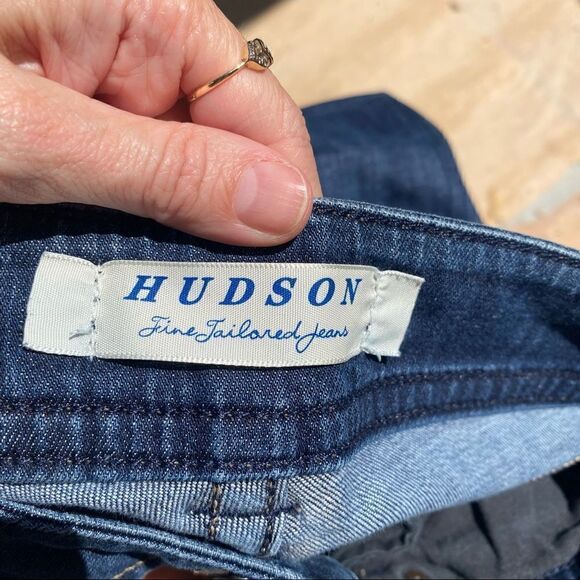 Vintage Y2K Hudson low rise Blue Dark Rinse Signature Wash Boot Cut Jeans sz 26 - Picture 2 of 12